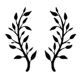 Yuzhuo 2 Pieces Metal Tree Leaf Wall Décor Branch Leaf Wall Art for Indoor Outdoor Garden Home Bedroom Living Room Decorations (Black)