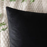 VAKADO 20x20 Black Pillow Covers Decorative Velvet Cozy Soft Solid Square Throw Cushion Cases Home Decor for Couch Sofa Bedroom Office Set of 2