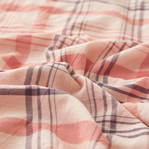 Checked Plaid Futon Mattress Cover Double Zip, Soft Japanese Floor Mattress Cover Slipcover, Sleeping Pad Cover Camping Cover for Traditional Japanese Futon Mattress,C,120x200cm/47x79in