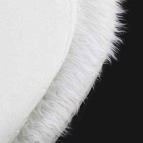 Konsait Plush Christmas Tree Skirt - Round Snow White Xmas Tree Mat Base Cover for Holiday Home Decorations,31Inch/78CM