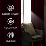 Yakamok Velvet Curtains 84 inches 2 Panels - Luxury Room Darkening Wine Red Curtains for Bedroom Living Room Thermal Insulated Super Soft Window Drapes Rod Pocket, Wine Red, W52 x L84 inches