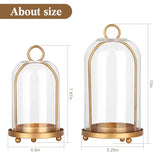 Vintage Brass Metal Candle Lantern with Thick Glass Dome Set of 2