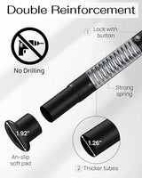Tension Curtain Rod by EZFurni, 42-123 Inches, Heavy Duty Tension Rods for Windows, Adjustable Spring Loaded Curtain Rods No Drilling, Renter Friendly, Hold Up Blackout Curtains and Non Slip, Black