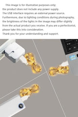 3 Pack USB Fairy Lights USB Powered String Lights Warm Yellow 2 Meters 20 lamp Beads Led Christmas Lights Fairy String Lights led Light String (Warm Yellow)