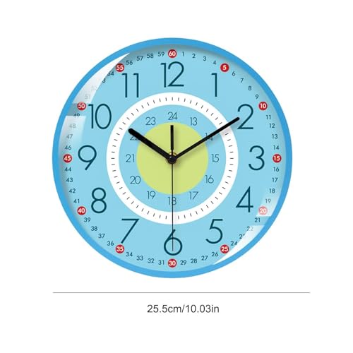 Aesthetic Wall Clock - Silent Kitchen Wall Clocks, Living Room Clock with Battery Operated Mechanism, Analog Clocks with Non Ticking Movement, Home Item Round Timepiece, Room Timepiece for Bedroom