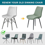 KRFOONN Jacquard Mid Century Modern Dining Chair Covers Set of 2 Stretch Armless Accent Side Chair Covers Soft Washable Dining Room Chair Slipcover for Kitchen Living Room Armless Side Chairs, Green