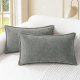 CaliTime Decorative Couch Throw Pillow Covers 20 X 12 Inches Medium Grey