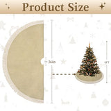 Yuboo 36" Burlap Tree Skirt with Tassel, 4th of July Farmhouse Jute Linen Spring Christmas Tree Skirt for Wedding, Birthday, Memorial, Patriotic, Farmhouse Home Decor Ornaments