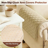 uxcell 2 Pcs Couch Arm Covers, 28" x 24" Waterproof Armrest Cover for Sofa, Non-Slip Chair Arm Covers Protector, Headrest Cover, Dark Brown