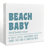 Beach Nursery Room Wooden Box Sign, A Salty Little Sweetheart, Inspirational Nursery Bedroom Desk Decor, Motivational Kids Room Nursery Decoration, Nursery Baby Shower Gifts for Newborn Baby Boys