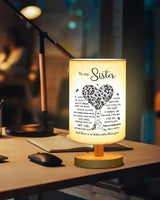 Sisters Gifts from Sister, to Sister Fabric Table Lamp, Sister Mothers Day Birthday Graduation Gifts for Sister, Bedside Table Lamp Gifts for Sisters from Sisters Adult