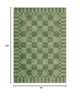 GarveeHome 8x10 Area Rugs Geometric Washable Moss Green Checkered Rug