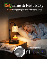 AIFEI Candle Warmer Lamp with Timer, Dimmable Adjustable Height Candle Lamp, Birthday Gifts for Women Mom Sister Friends, House Warming Gifts New Home, Candle Lamp Warmer with 2 Bulbs - CoalBlack
