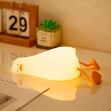 Existential Crisis Duck Lamp, Squishy Kid Cute Lying Flat Duck Night Light, Rechargeable Ducky Lay Touch Lamp, College White Elephant Gifts, Boy Girl Fun Birthday Gift, Safe Silicone Decor