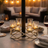 Centerpieces for Table Decor, Tealight Candle Holder, Gold/Clear