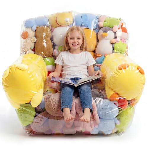 NTYNTY Clear Stuffed Animal Storage Chair for Kids & Adults