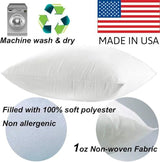 MSD 3 Pack Pillow Insert 26x26 Hypoallergenic Square Form Sham Stuffer Standard White Polyester Decorative Euro Throw Pillow Inserts for Sofa Bed - Made in USA (Set of 3) - Machine Washable and Dry