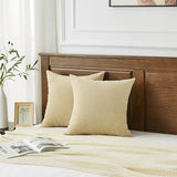 GAWAMAY Khaki Chenille Throw Pillow Covers 22x22 Set of 2 for Couch