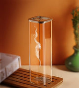 Insence-Stick Holder [Anti-Ash Flying], Modern Incense Burner Holder with Removable Glass Ash Catcher, for Home Decor Yoga Meditation