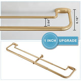 Double Curtain Rods, Wrap Around Curtain Rod for Windows, Internal Splicing 1'' Front and 5/8'' Back Adjustable Curtain Rod with Aluminum Finials and Brackets (Warm Gold, 28-86")