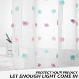 MYSKY HOME Rainbow Pom Pom Curtains for Living Room Light Filtering 84 Inch Long Bedroom Curtains for Nursery Girls Kids Room Rod Pocket Bohemian Voile Window Drapes 52 x 84 inch 2 Panels