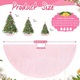 Christmas Tree Skirt 36 inch Faux Fur Pink Tree Skirt Xmas Decorations