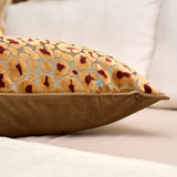 Alerfa Brown Floral Throw Pillow Cover 14 x 36 Inch Cut Velvet Rectange Luxury Decorative Lumbar Pillow Cover for Couch Living Room Bedroom