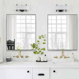 24x30 Inch Black Bathroom Mirror for Wall, Aluminum Frame Rectangle Rectangular Vanity Mirror, Modern Large for Bedroom, Living Room, Horizontal or Vertical