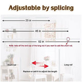 Curtain Rods for Windows 28 to 48 Inch, 5/8 Inch Matte White Curtain Rod Heavy Duty Small Drapery Curtain Rods Set with Brackets, Size: 23-52 Inch