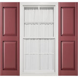 Mid America P21439078 Custom Two Equal, Raised Panel Shutter (Per Pair), 14 1/2"W x 39"H, Wineberry