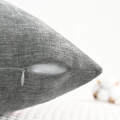 CaliTime Decorative Couch Throw Pillow Covers 20 X 20 Inches Medium Grey