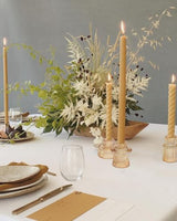 Vixdonos Taper Glass Candlestick Holders Tealight Candle Holders for Table Centerpieces, Wedding Decor and Dinner Party (3 Pcs, Gold)