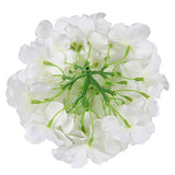 Silk Hydrangea Heads Artificial Flowers Heads with Stems for Home Wedding Decor,Pack of 10 (White)