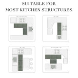 Kitchen Runner, 24"x70" Kitchen Mats for Floor, Green
