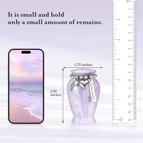 Small Urns for Human Ashes Keepsake 2.85 Inches Memorial Mini Cremation Urn for Women Men Alumin – detail view