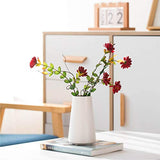 Bright White Vase - 6“ White Ceramic Flower vase, Boho Vases for Pampas Grass, Minimalist Modern vases for Home Decor, Table Shelf Living Room Farmhouse Decor