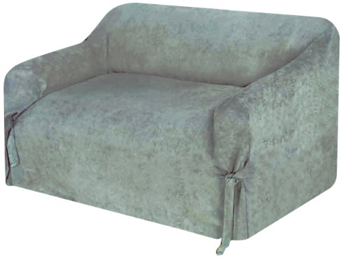 Micro Suede Love Seat Slip Cover Grey