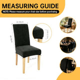 Waterproof Dining Chair Covers Set of 6, Stretch Parson Chair Slipcovers for Kitchen/Dining Room, Seat Covers for Chairs with Anti-Slip, Ideal for Party & Daily Use, Leaves-Black
