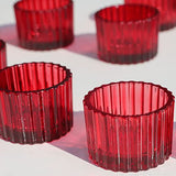 Red Candle Holders for Table Centerpiece, Set of 12 Tea Light Holder