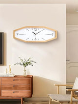 DaguyS Wooden Retro Wall Clocks, 18 Inches Square Clocks Rectangular Wall Clock Battery Operated Silent Non-Ticking, for Kitchen Living Room Office Home Desk Bedroom (Primary Color)