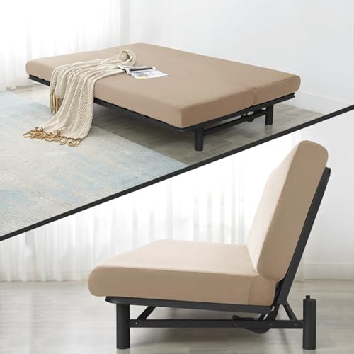 Velvet Armless Futon Cover 3/2 Seater Stretch Sofa Bed Slipcover, All-Inclusive Armless Sofa Covers Slipcovers, Anti-Slip Futon Covers Slipcovers, Futon Cover Stretch Armless Sofa Bed,C