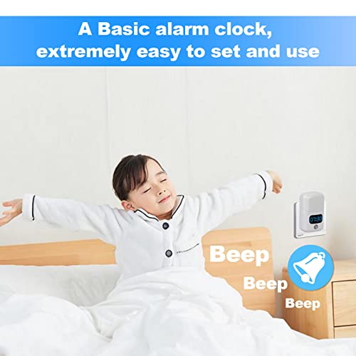LUXON LED Motion Sensor Night Light with Digital Alarm Clock,Bathroom Clock Plug Into Wall 4000K Warm White,Dusk to Dawn Sensor for Bedroom,Hallway,Bathroom,Kitchen,Stair Indoor (12Hour Format)