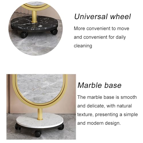 Full-Length Mirror Home Floor-Standing Full-Length Mirror, Rotatable and Movable Dressing Mirror, Bedroom Fitting Mirror, Dressing Mirror Full Length Floor Mirror (Black A)