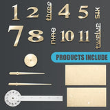 Junkin 3D Large Frameless DIY Wall Clock Modern Decor Family Quote Wall Stickers Clock Kit for Home Living Room Bedroom Office Decorations Adjustable Size(Gold)