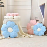Flower Pillow, Cute Decorative Throw Pillow (White, 15 Inches) | Flower Shaped Pillow with Soft Plush for Bed Couch, Cute Daisy Pillow Dorm Decor Floor Seating Cushion
