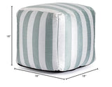 Anji Mountain 100% Handmade & Handcrafted Comfortable Home Décor Outdoor Pouf Ottoman Footrest for Living Room, Bedroom, Nursery, Kidsroom, Patio Furniture - (18" x 18" x 18"- Teal-Ivory)