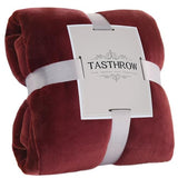 TASTHROW Burgundy Throw Blanket 50x60 Inches, Soft Plush Cozy Fleece Flannel Throw Blanket, Lightweight Warm Throws for Bed, Couch, Bedroom and Living Room, All Seasons