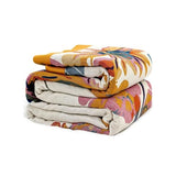 Boho Throw Blanket - 100% Cotton Soft Summer Throw Blanket for Bed, 50"x60" Reversible Breathable Lightweight Blankets, All Seasons Farmhouse Decor Floral Plant Butterfly Throw Quilt