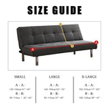 Futon Sofa Cover, Leaf Jacquard Waterproof Stretch Full Coverage Protector for Armless Sofa Bed(Dark Gray,Small)