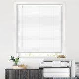 LazBlinds No Drill Vinyl Mini Blinds, 35" W x 64" H, White | S-Shaped Slats Create a Tighter Seal, Ideal for Bedrooms, Kitchens & Bathrooms